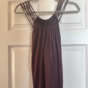Beautiful multi strap chocolate color blouse, Michael Kors, XL